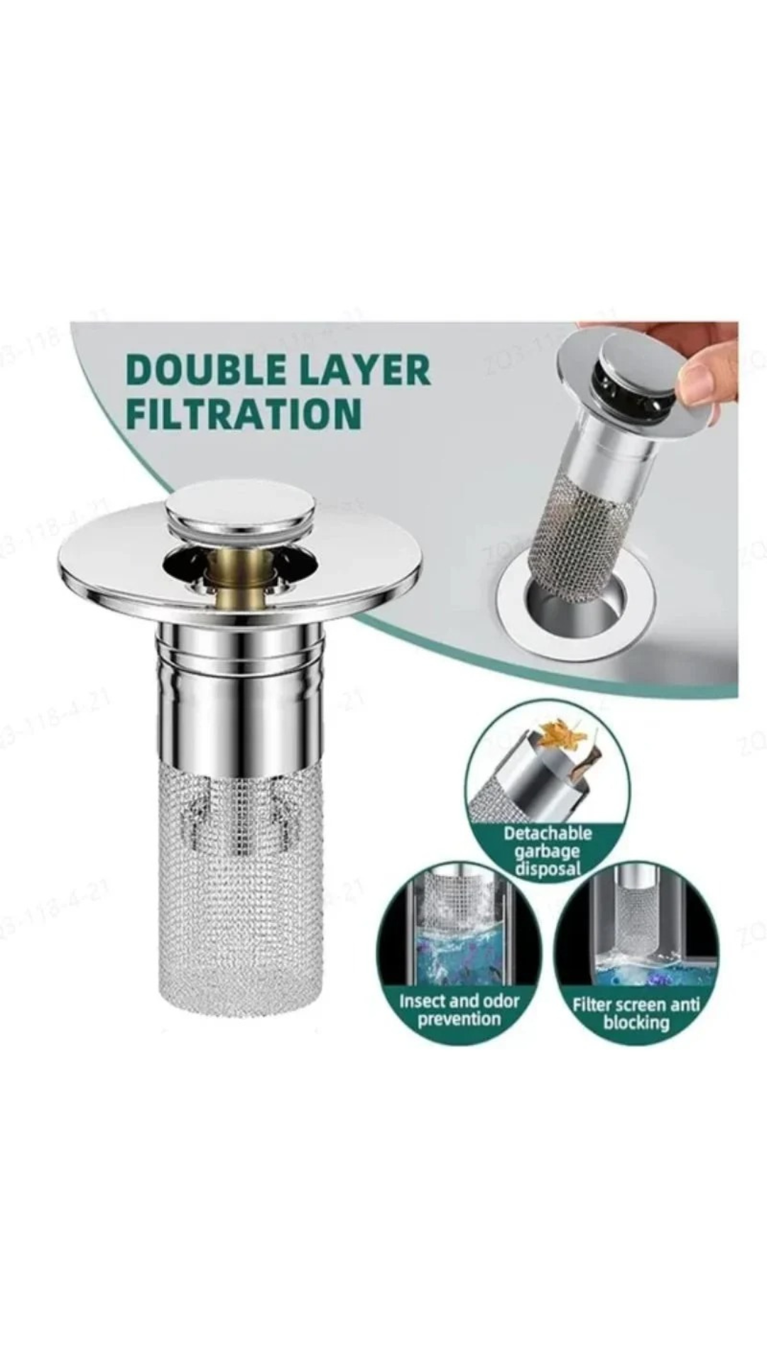 DrainGuard™ – Anti-Clog Sink Strainer & Stopper
