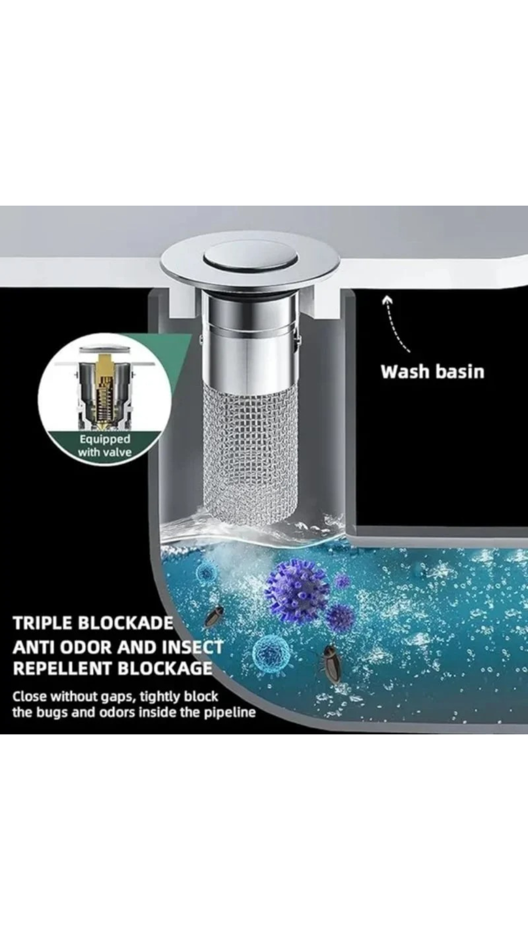 DrainGuard™ – Anti-Clog Sink Strainer & Stopper