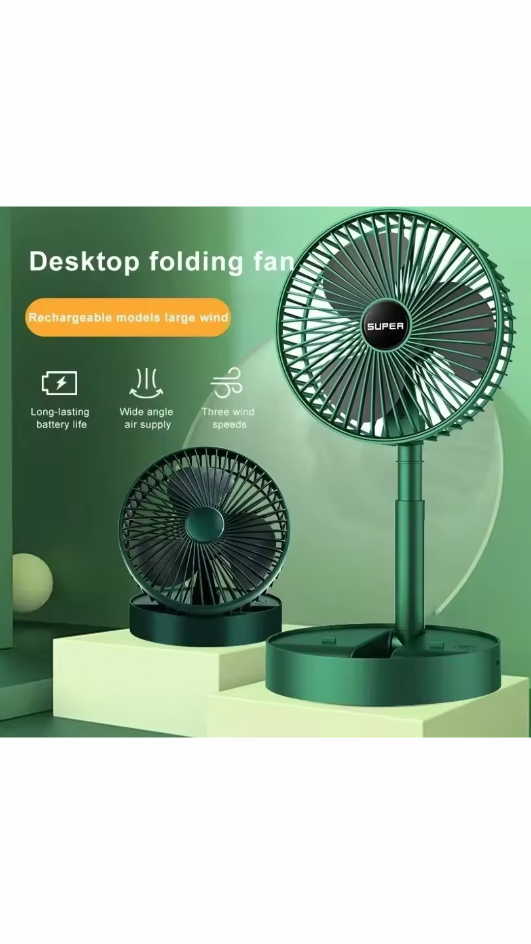 SmartFold™ 3-in-1 Rechargeable Desk Fan™
