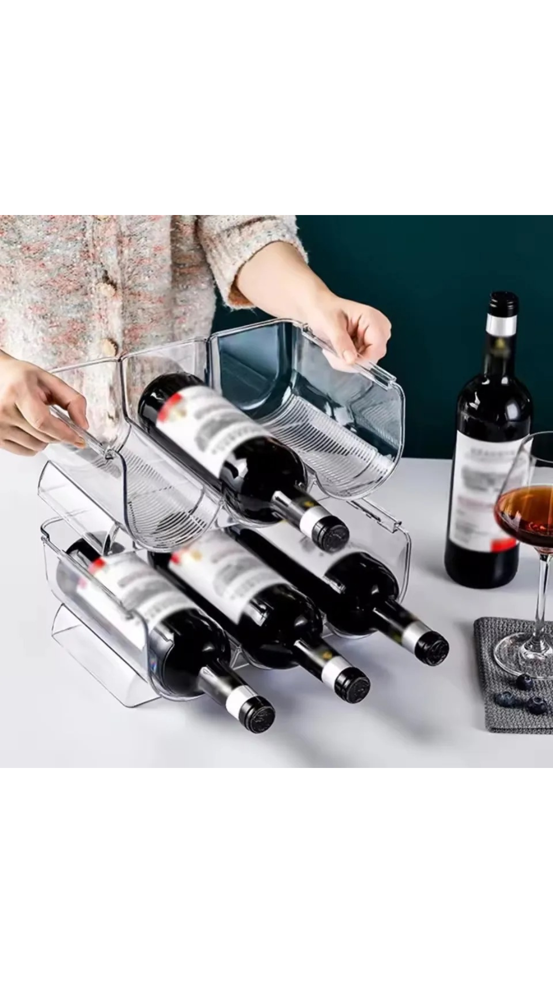 StackMate™ – Clear Fridge Bottle Organizer